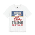 FREEDOM 250 Years Unisex Graphic Tee | Vintage Western Bucking Horse Shirt