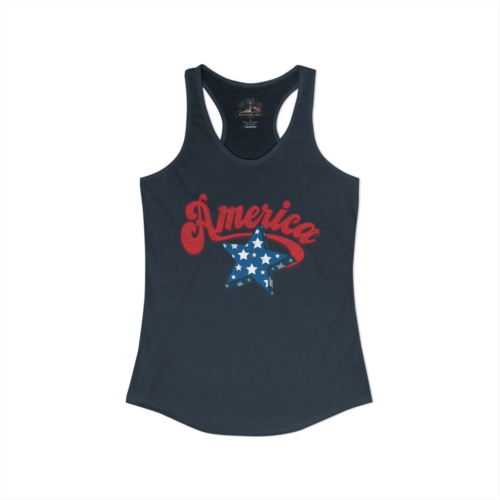 Retro America Women's Racerback Tank | Vintage Americana Tank Top
