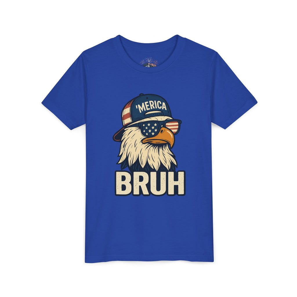 'MERICA BRUH Youth Graphic Tee | Funny Patriotic Eagle Shirt