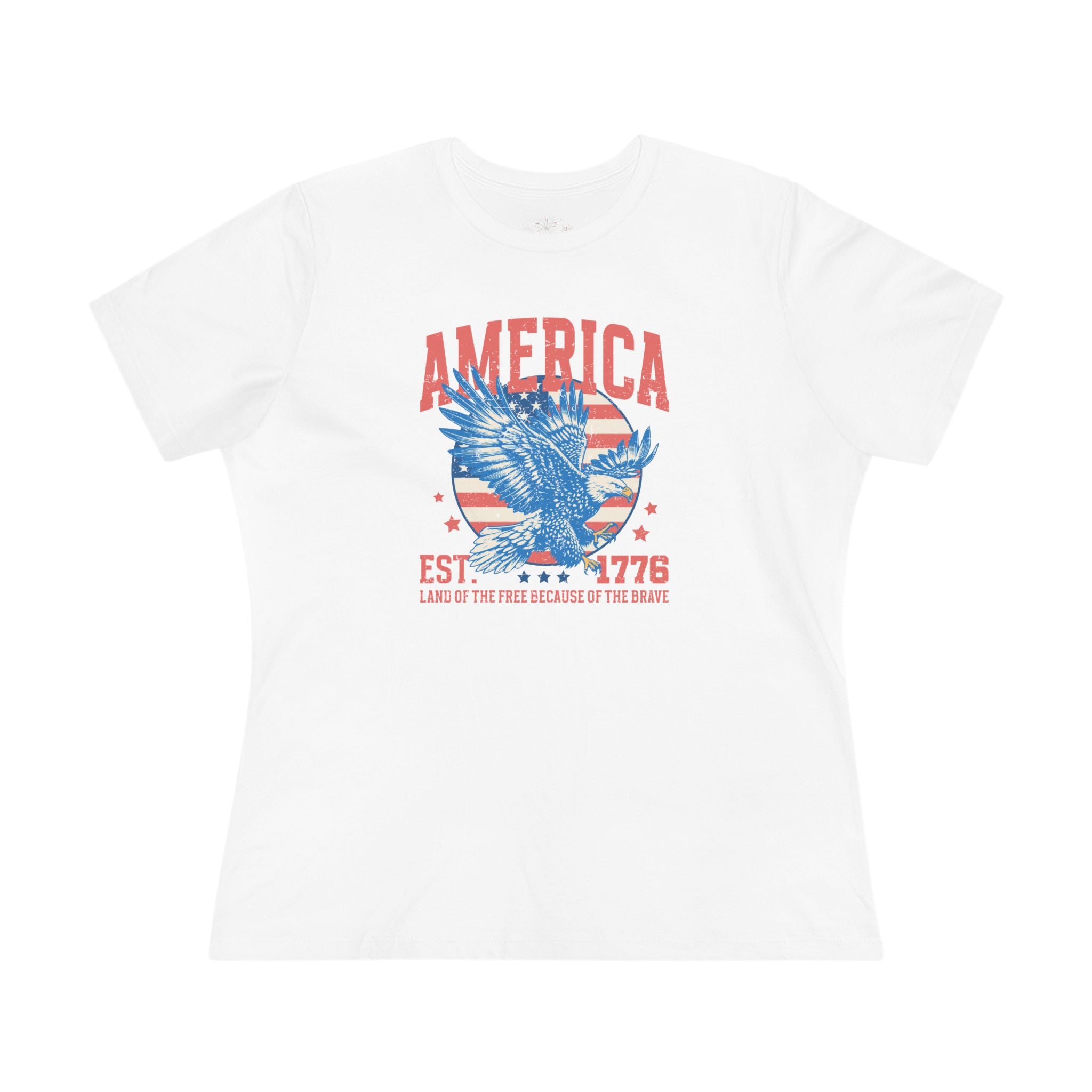 AMERICA EST. 1776 WOMEN'S GRAPHIC TEE | LAND OF THE FREE EAGLE SHIRT