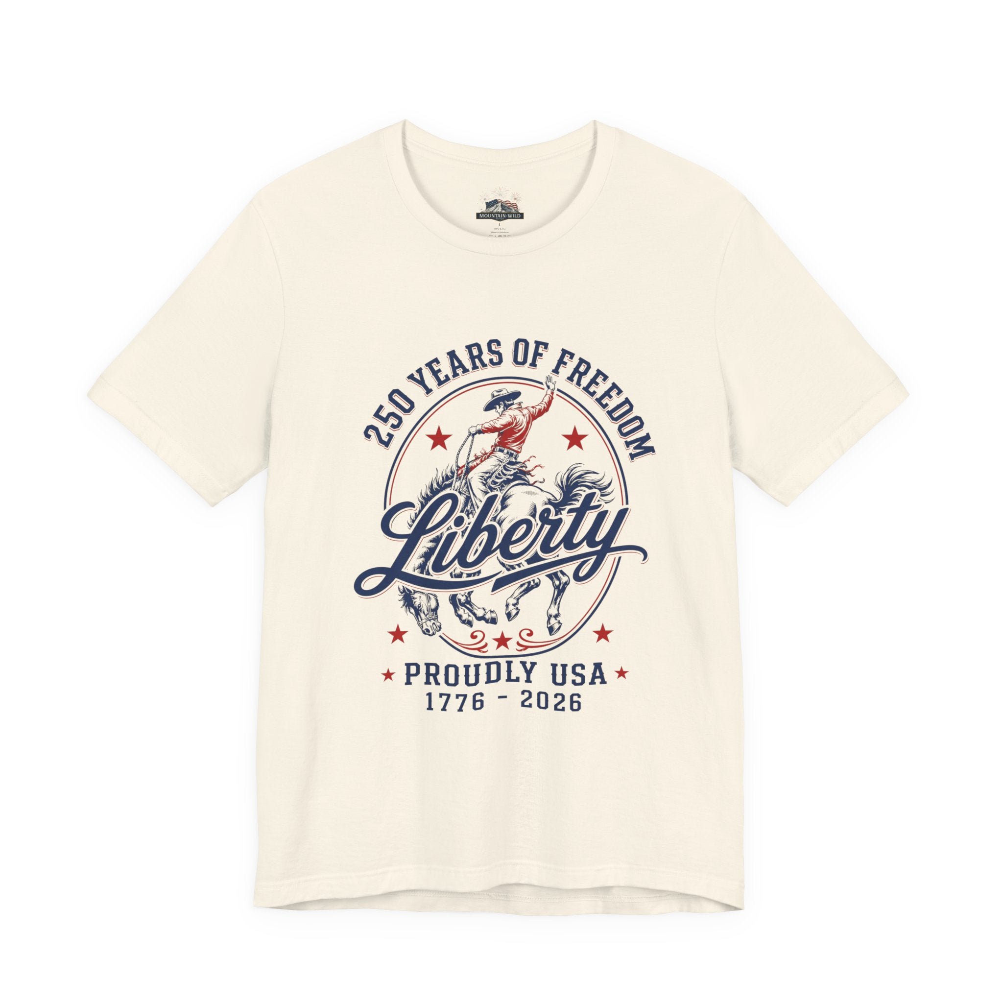 LIBERTY Unisex Graphic Tee | 250 Years of Freedom Western Rodeo Shirt