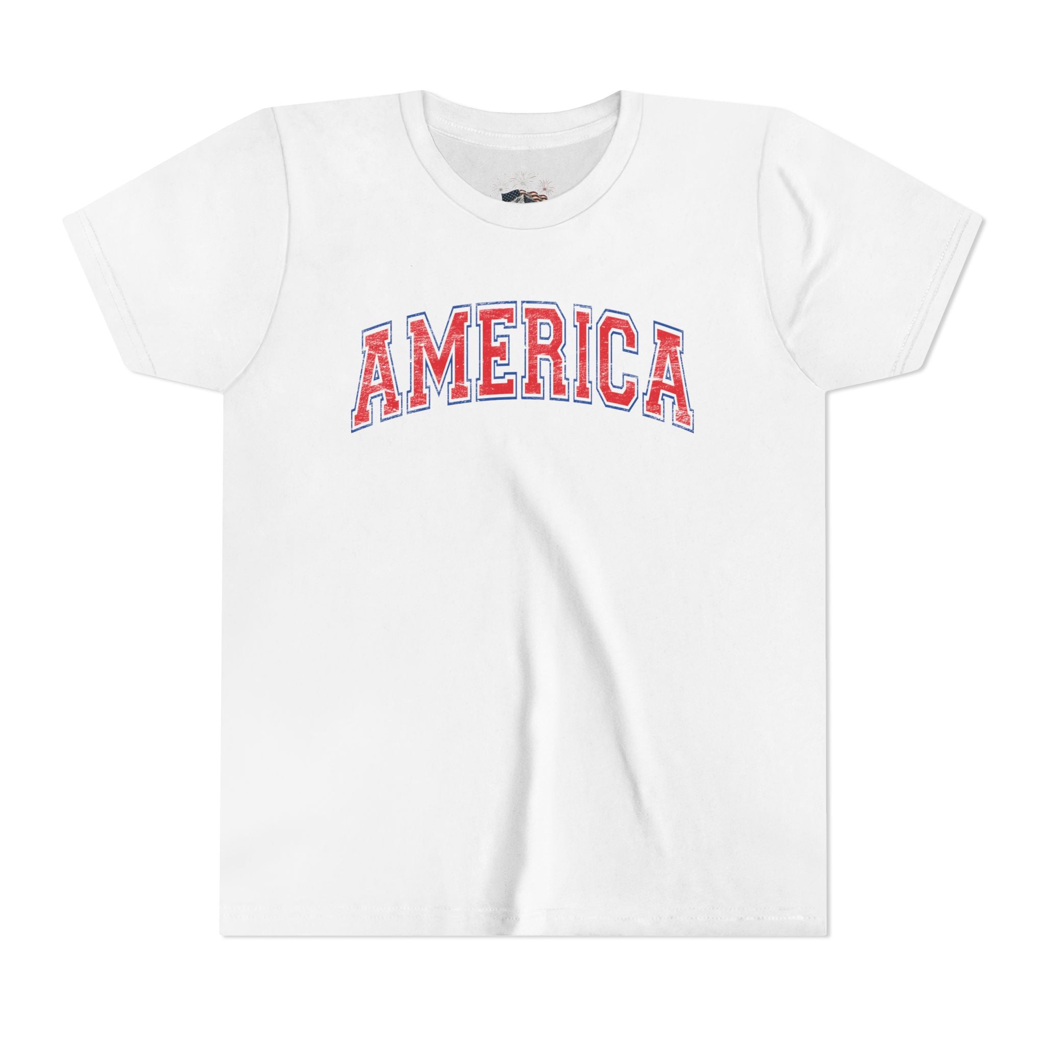 AMERICA Youth Short Sleeve Tee | Classic Americana T-Shirt - RED