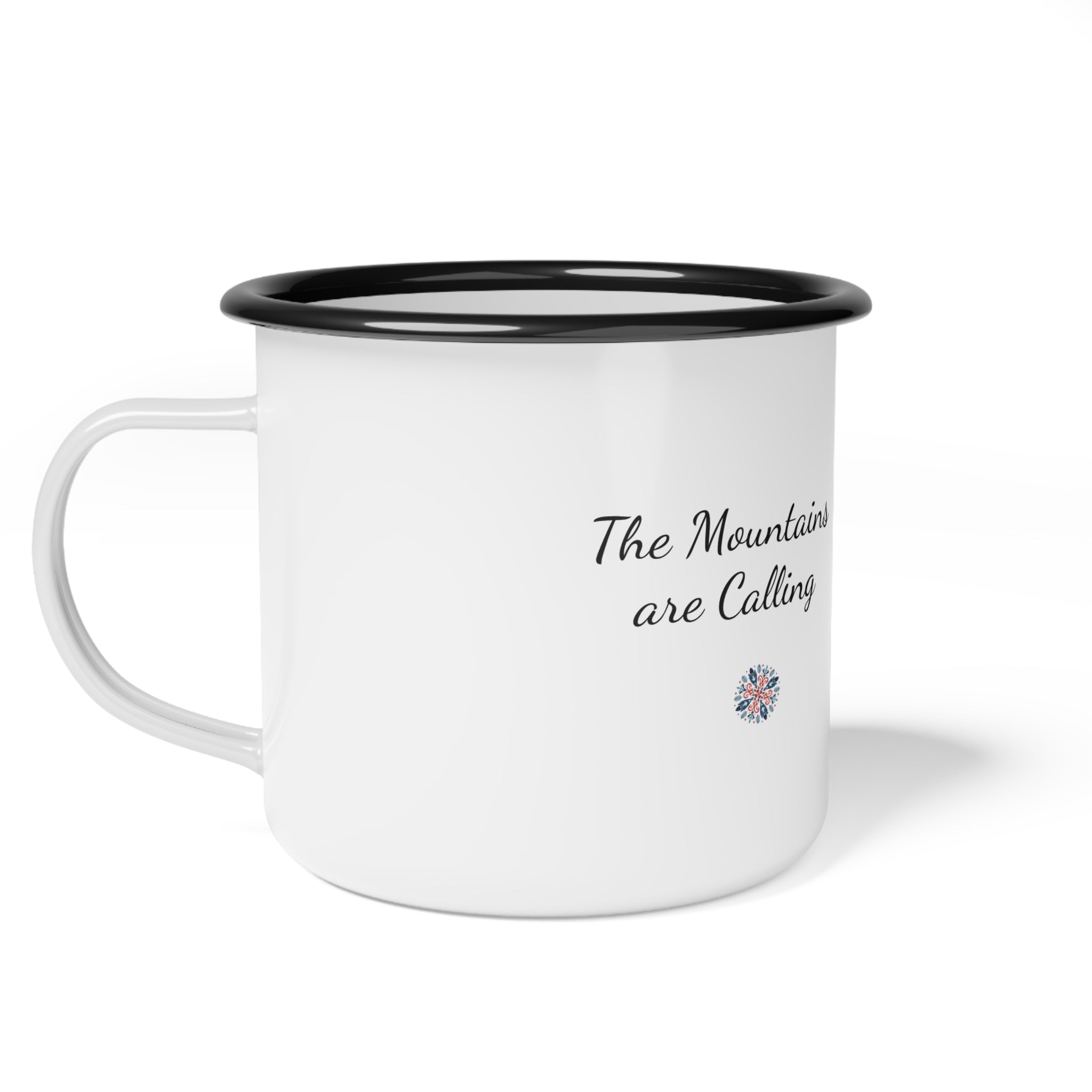The Mountains are Calling Snowflake Enamel Camp Cup