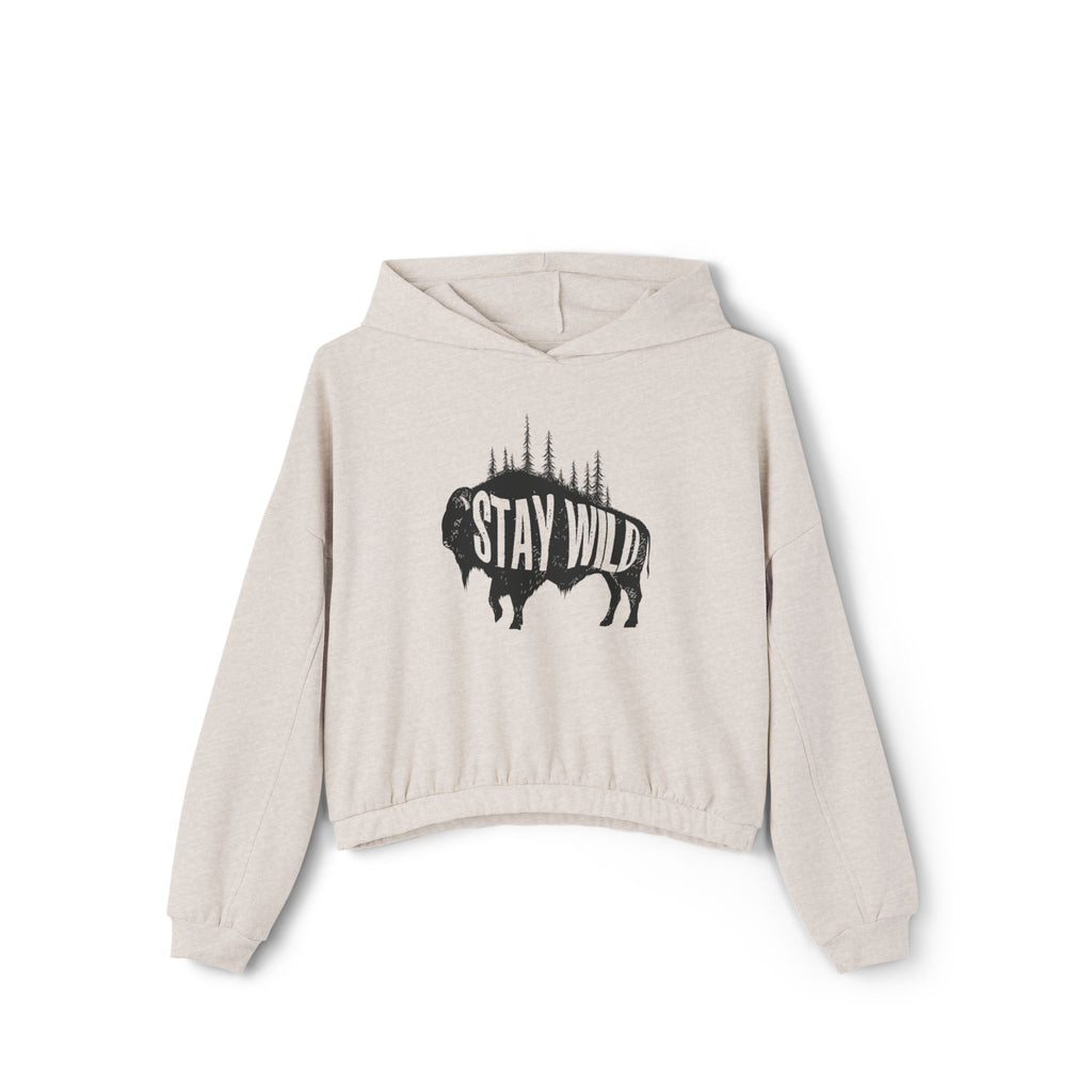 Women's Cinched Hoodie - Buffalo Stay Wild Design
