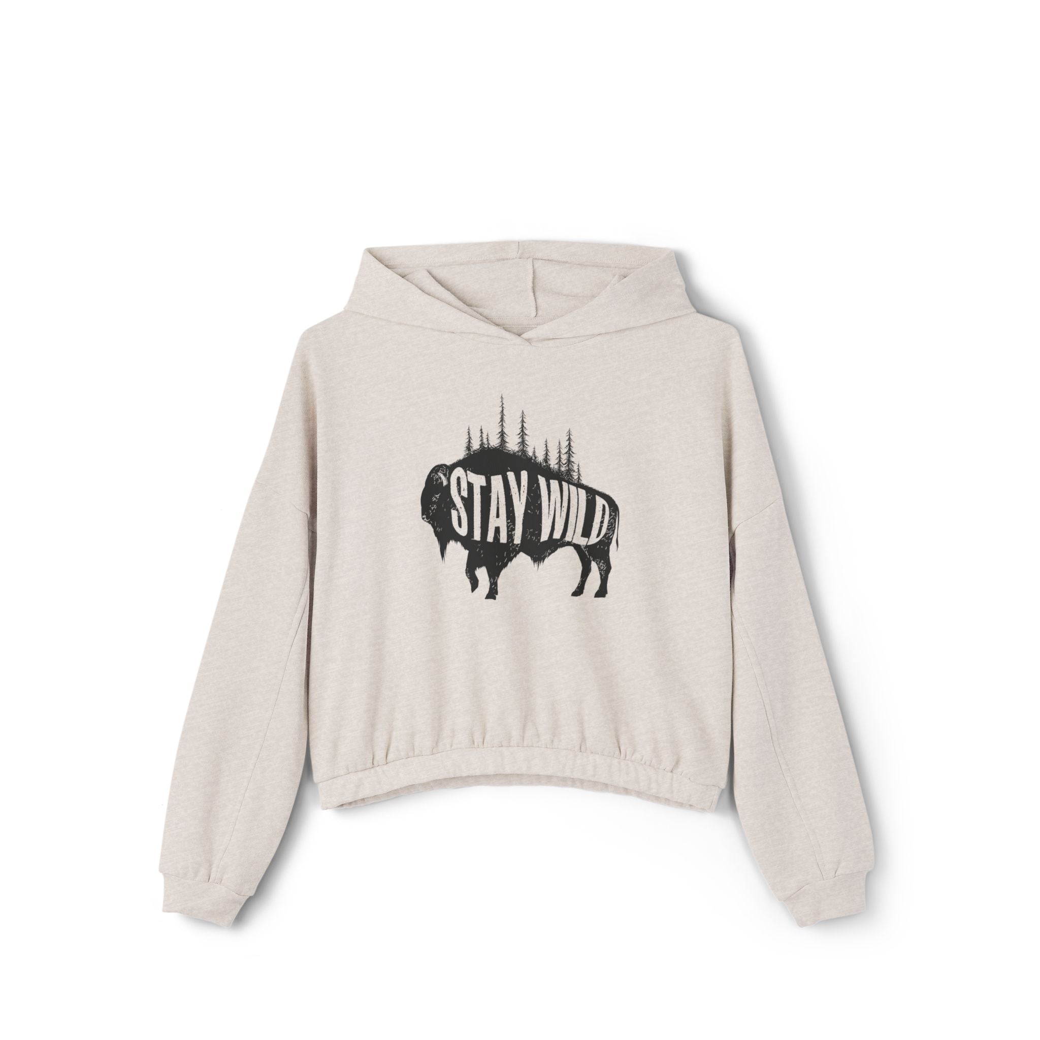 Women's Cinched Hoodie - Buffalo Stay Wild Design