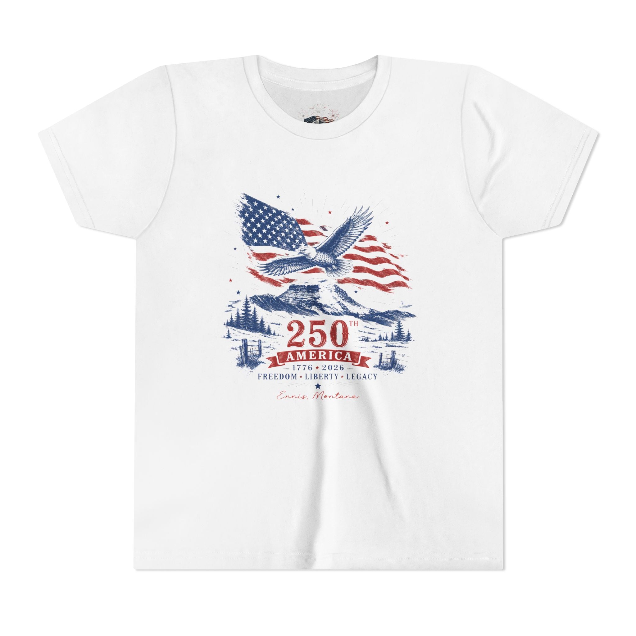 America 250 Eagle & Sphinx Mountain YOUTH T-Shirt | Ennis Montana