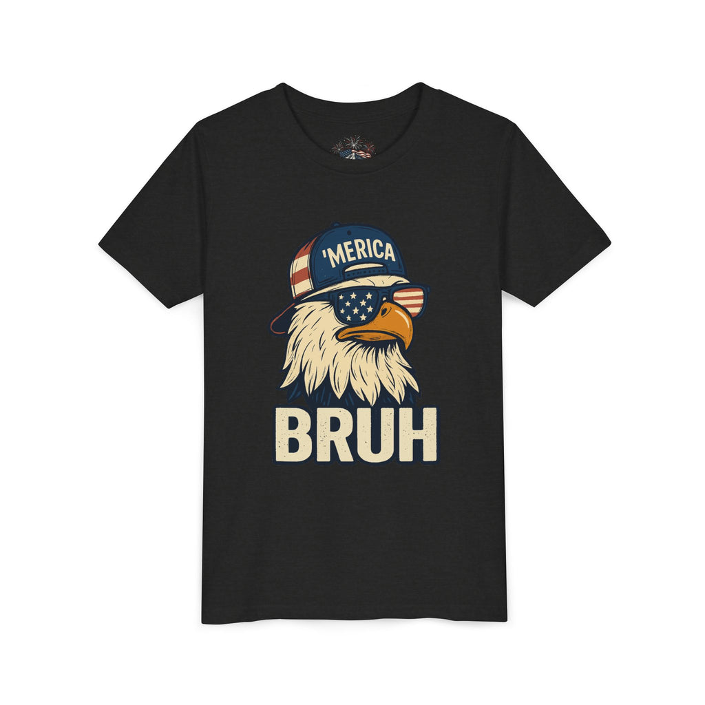 'MERICA BRUH Youth Graphic Tee | Funny Patriotic Eagle Shirt