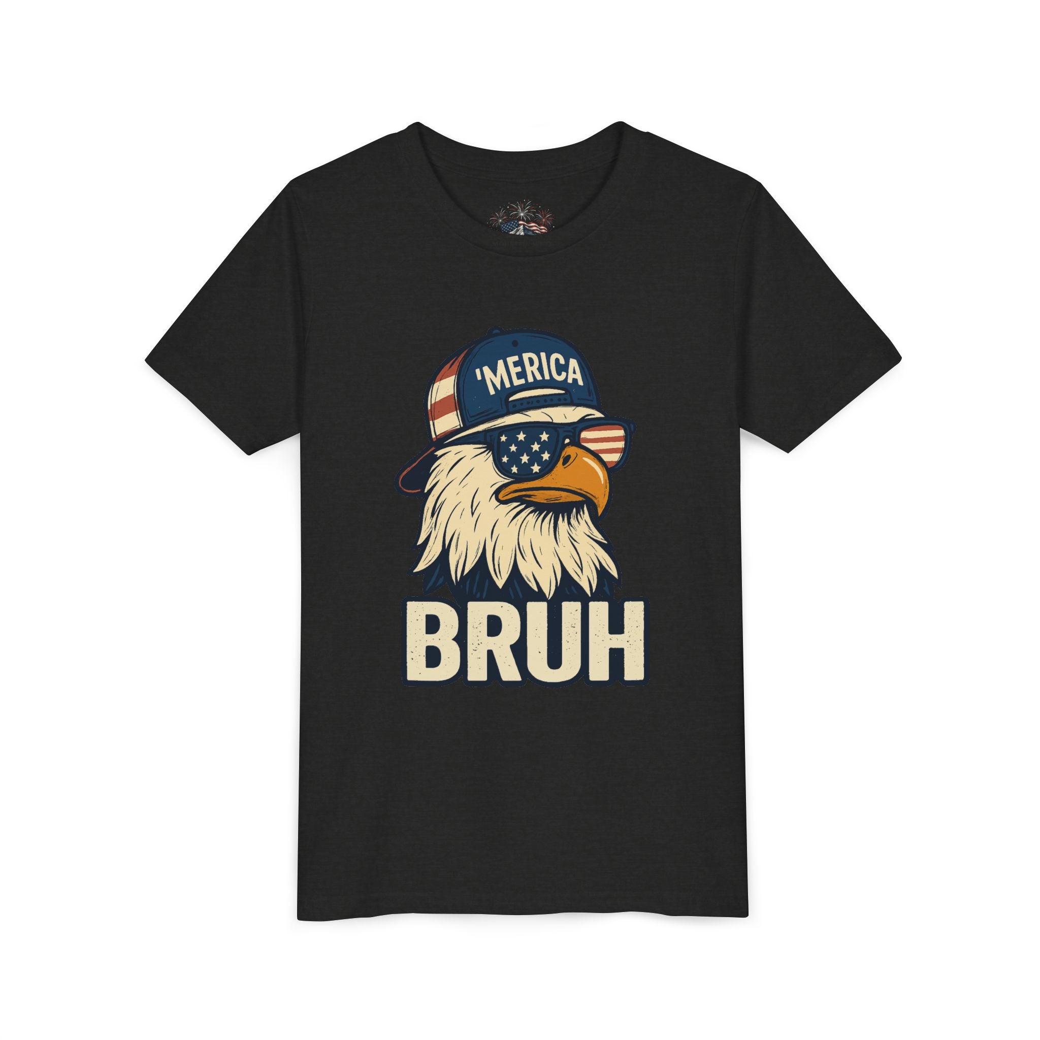 'MERICA BRUH Youth Graphic Tee | Funny Patriotic Eagle Shirt