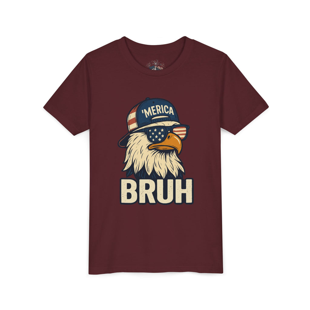 'MERICA BRUH Youth Graphic Tee | Funny Patriotic Eagle Shirt
