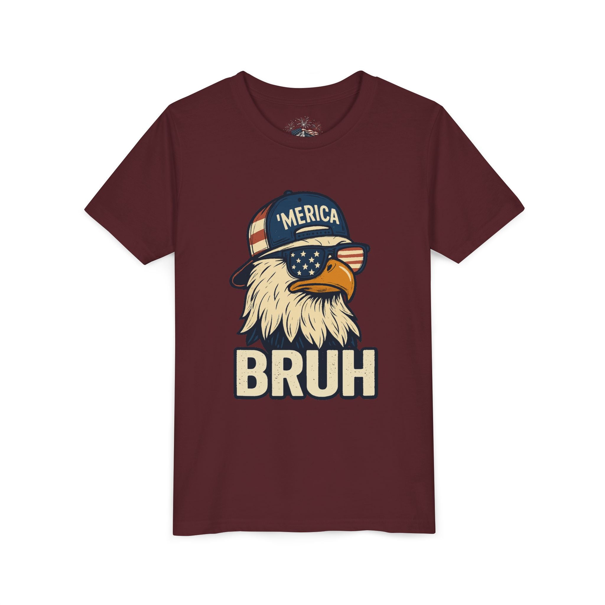 'MERICA BRUH Youth Graphic Tee | Funny Patriotic Eagle Shirt