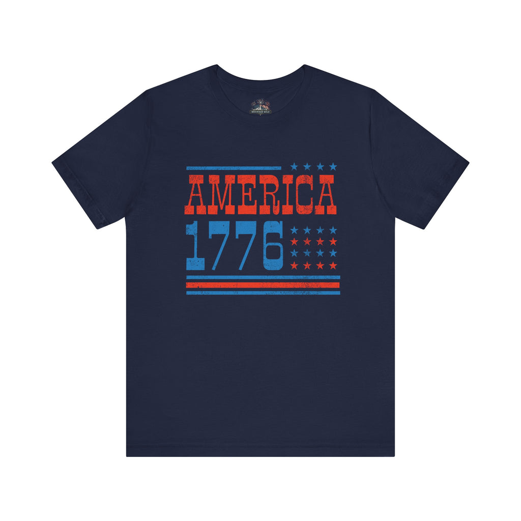 AMERICA 1776 Unisex Cotton Tee | Classic Patriotic Americana Shirt