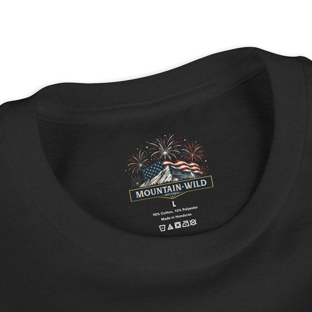 FERAL & FREE Youth Short Sleeve Tee | Patriotic Raccoon USA Shirt