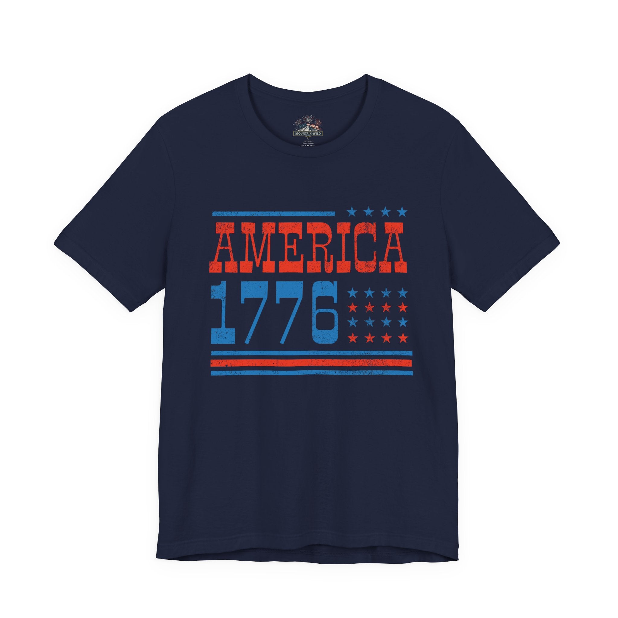 AMERICA 1776 Unisex Cotton Tee | Classic Patriotic Americana Shirt