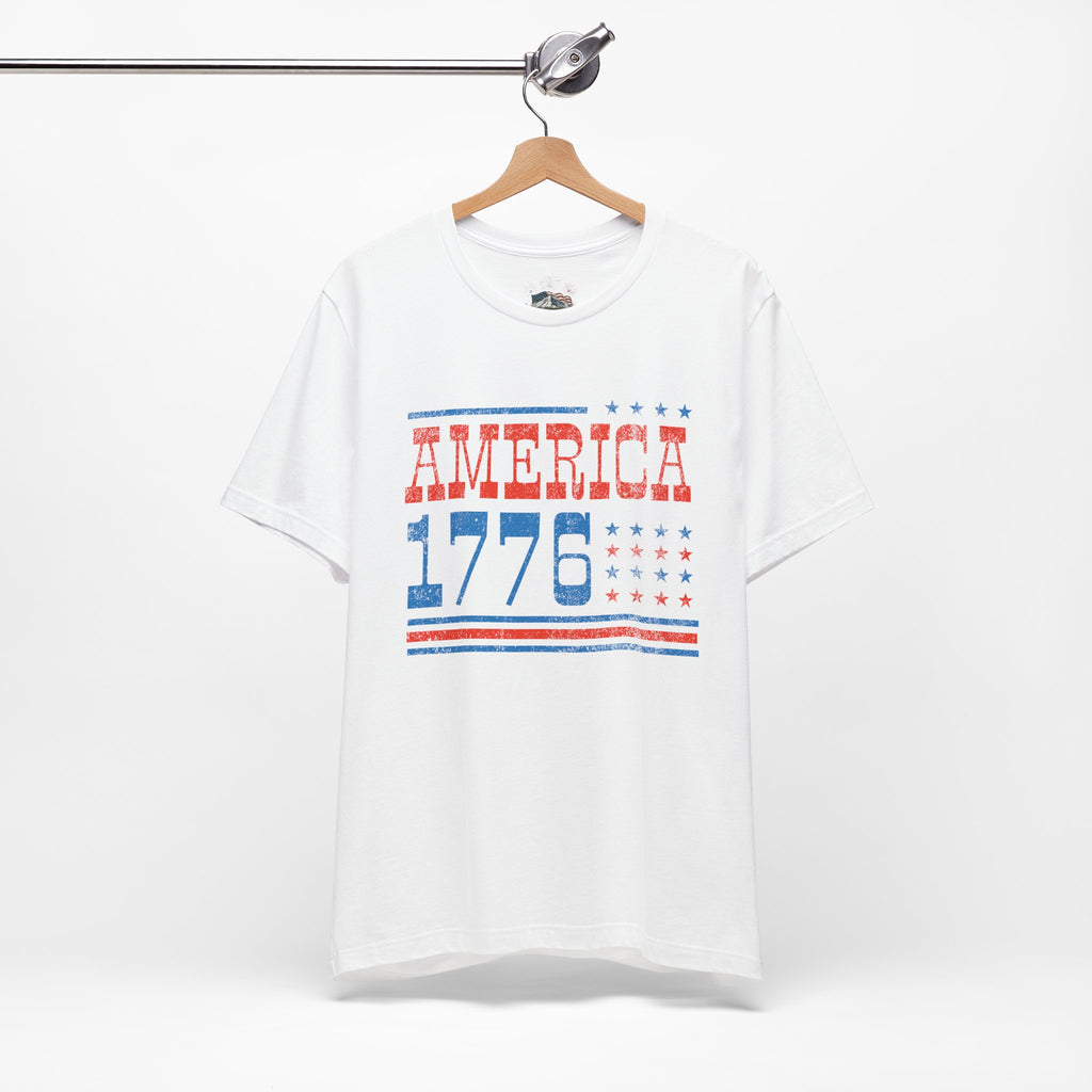 AMERICA 1776 Unisex Cotton Tee | Classic Patriotic Americana Shirt
