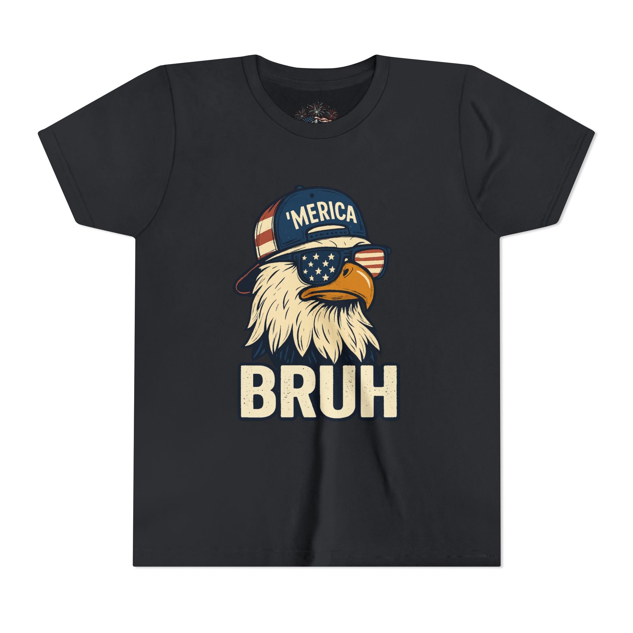 'MERICA BRUH Youth Graphic Tee | Funny Patriotic Eagle Shirt