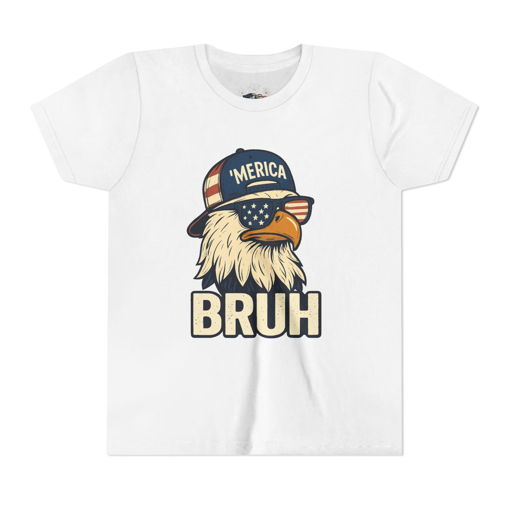 'MERICA BRUH Youth Graphic Tee | Funny Patriotic Eagle Shirt