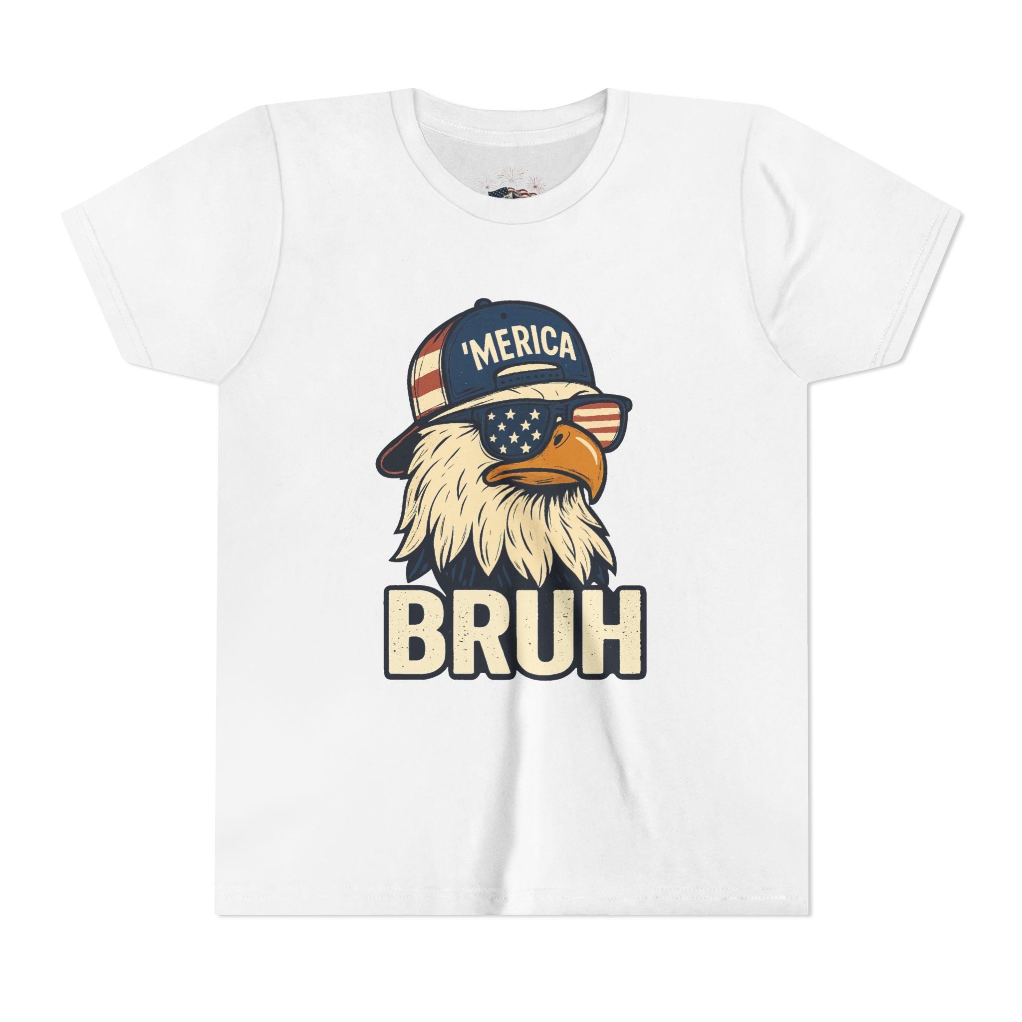 'MERICA BRUH Youth Graphic Tee | Funny Patriotic Eagle Shirt