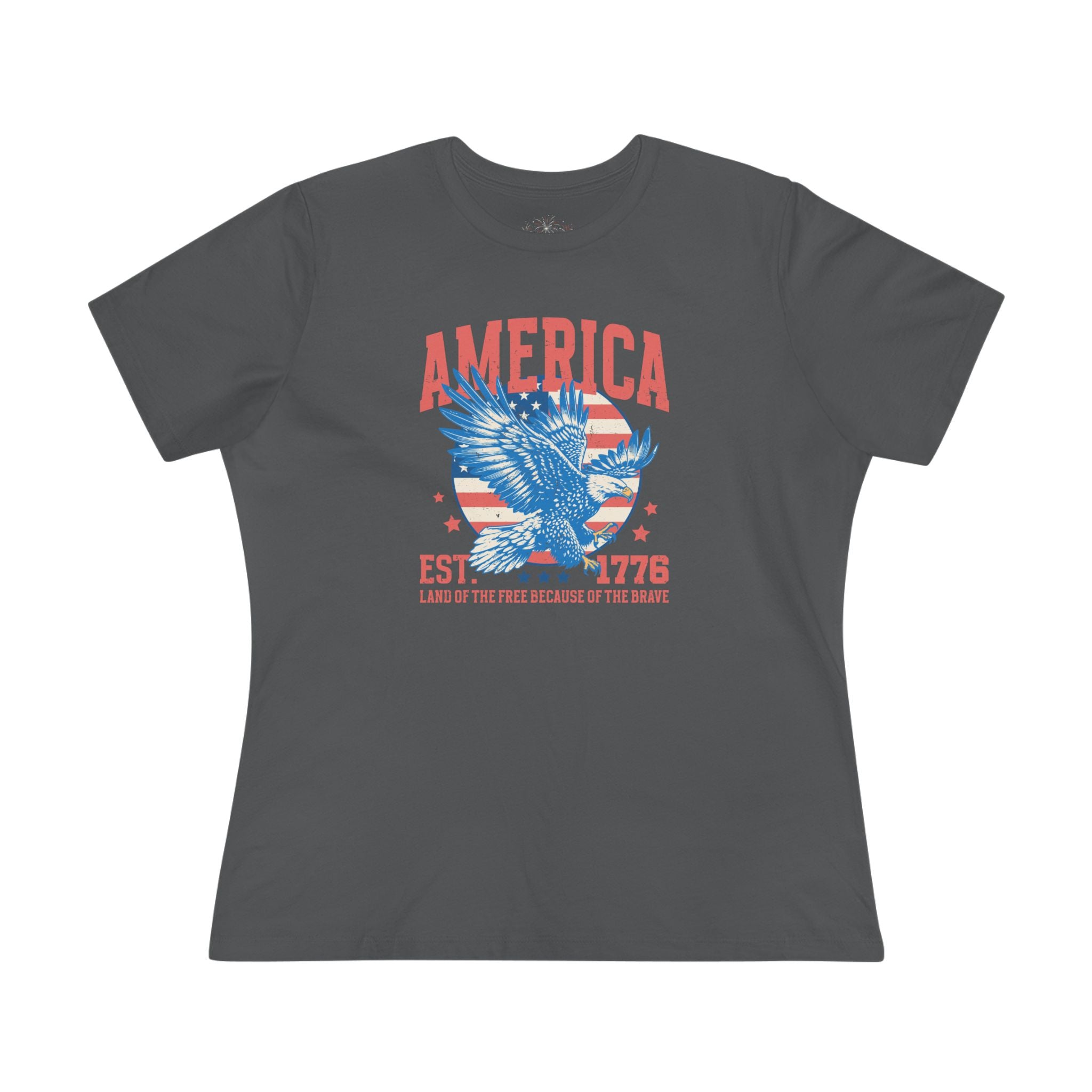 AMERICA EST. 1776 WOMEN'S GRAPHIC TEE | LAND OF THE FREE EAGLE SHIRT