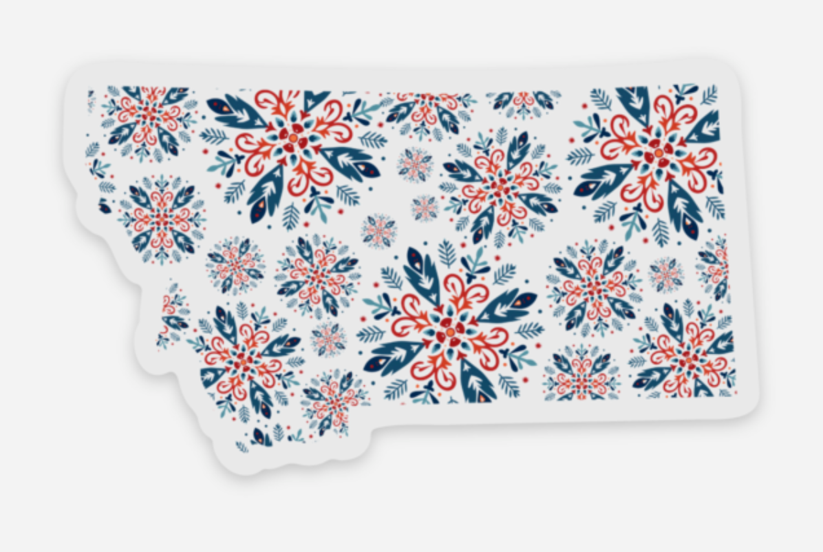 Montana Many Snowflake (Clear) Sticker - 2.85"